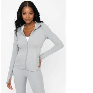 90 Degree by Reflex Women's Slim Fit Full Zip Hooded Jacket Size L